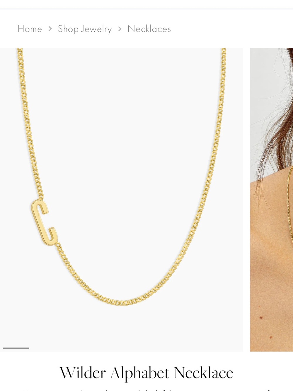 Gorjana Gold Letter C Necklace